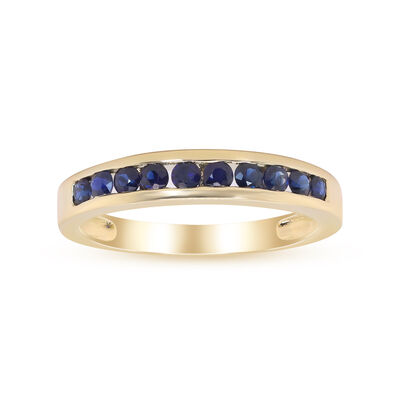 Blue Sapphire Band in 10K Yellow Gold