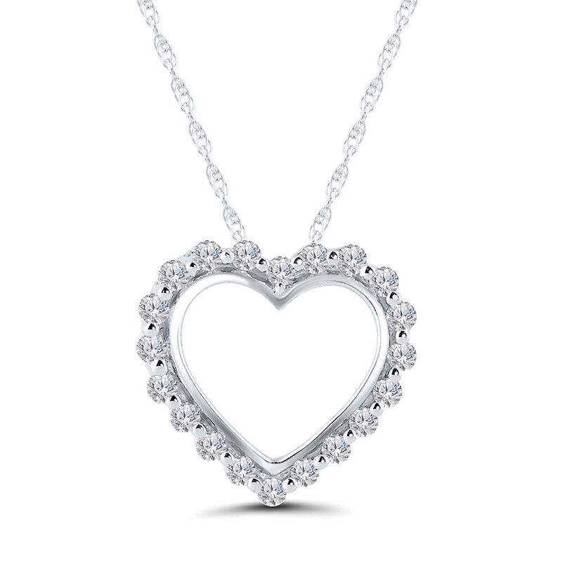 1/4 ct. tw. Diamond Heart Pendant in 10K White Gold