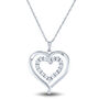 Diamond Double Heart Pendant in Sterling Silver