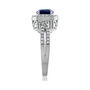 Blue Sapphire &amp; Diamond Halo Ring in 10K White Gold &#40;1/2 ct. tw.&#41;