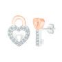1/10 ct. tw. Diamond Lock &amp; Key Stud Earrings in 10K White Gold