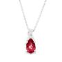 Lab Created Ruby &amp; Diamond Pendant &amp; Earrings Boxed Set in Sterling Silver