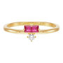 Lab Grown Diamond Accent and Lab-Created Gemstone Ring in 10K Yellow Gold