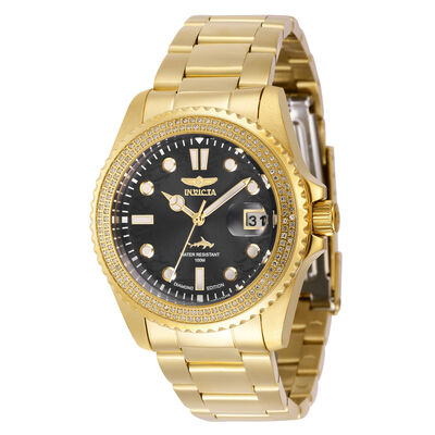 Ladies' Pro-Diver Watch in Gold-Tone Ion-Plated Stainless Steel, 38MM