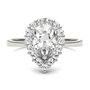 Pear-Shaped Moissanite Ring with Halo in 14K White Gold &#40;1 7/8 ct. tw.&#41;