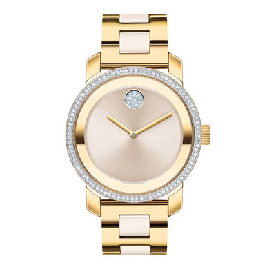 Ladies’ Ceramic Dress Watch in Gold Ion-Plated Stainless Steel