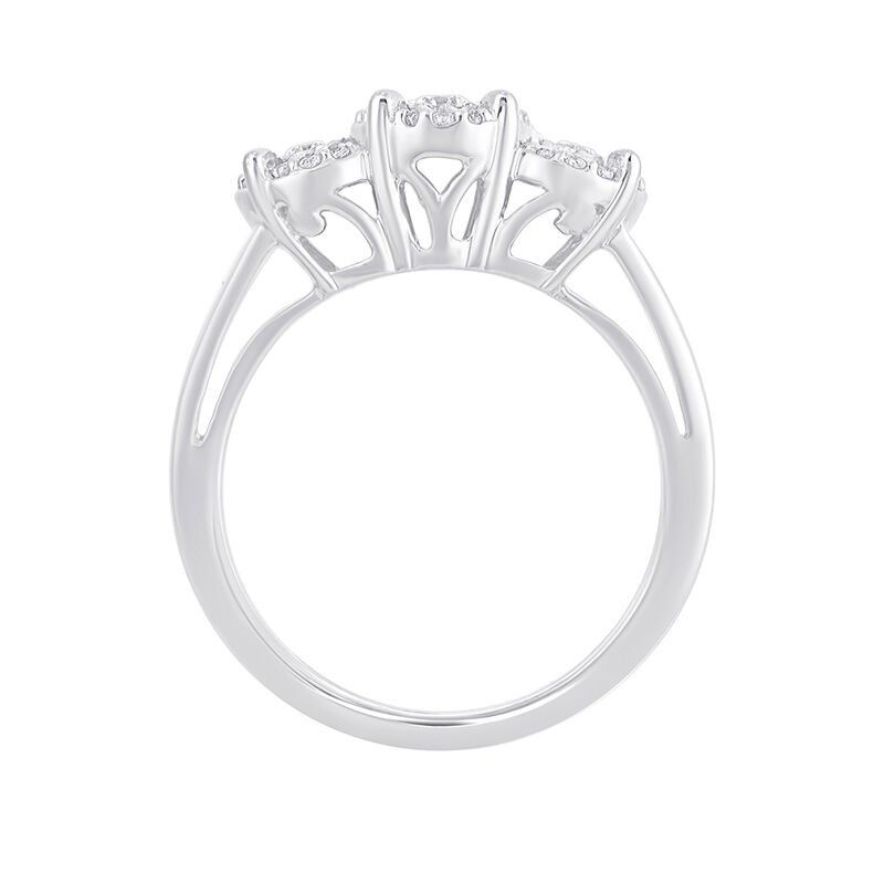 Three-stone engagement ring in 10K White Gold &#40;1/4 ct. tw.&#41;