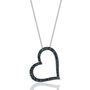Black Diamond Heart Pendant in Sterling Silver &#40;1/2 ct. tw.&#41;