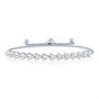 Heart-Shaped Lab-Created White Sapphire Bolo Bracelet in Sterling Silver