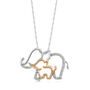 Diamond Elephant Necklace in Sterling Silver