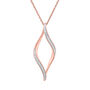 Diamond Open Marquise Pendant in Sterling Silver with 10K Rose Gold Plating &#40;1/10 ct. tw.&#41;