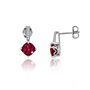 Lab Created Ruby &amp; White Sapphire Earrings in Sterling Silver