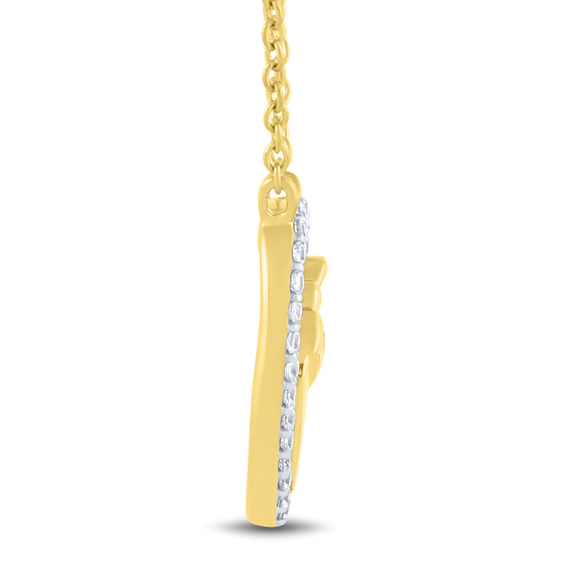 Mother and Child Diamond Heart Necklace in 10K Yellow Gold &#40;1/10 ct. tw.&#41;