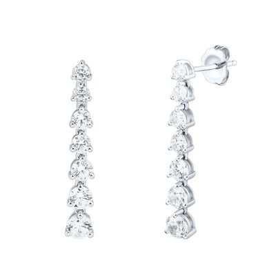 2 ct. tw. Lab Grown Diamond Dangle Earrings in 14K White Gold