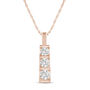 Lab Grown Diamond Three-Stone Pendant in 14K Rose Gold &#40;1 ct. tw.&#41;