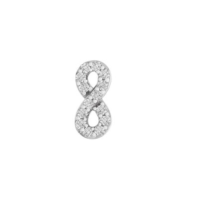 Single Stud Earring with Diamond Infinity Symbol in 10K White Gold