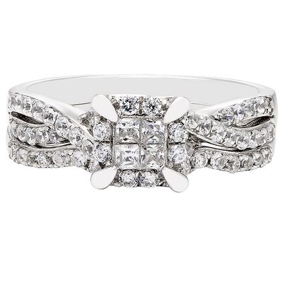 5/8 ct. tw. Multi-Diamond Engagement Ring Set in 10K White Gold