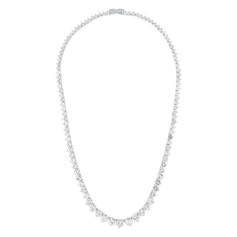 Lab Created White Sapphire Necklace in Sterling Silver
