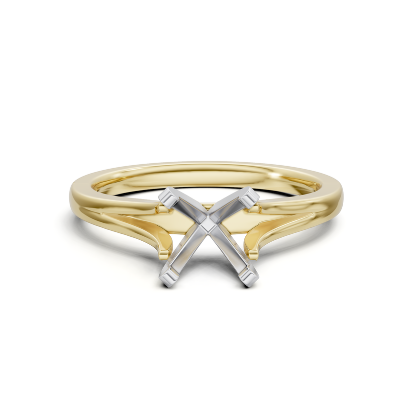 Split-Shank Semi-Mount Engagement Ring in 14K Yellow Gold &#40;Setting Only&#41;