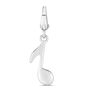 Diamond Music Note Charm in Sterling Silver