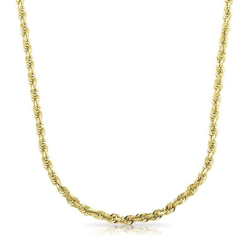 Light Glitter Rope Chain in 14K Yellow Gold, 24&quot;