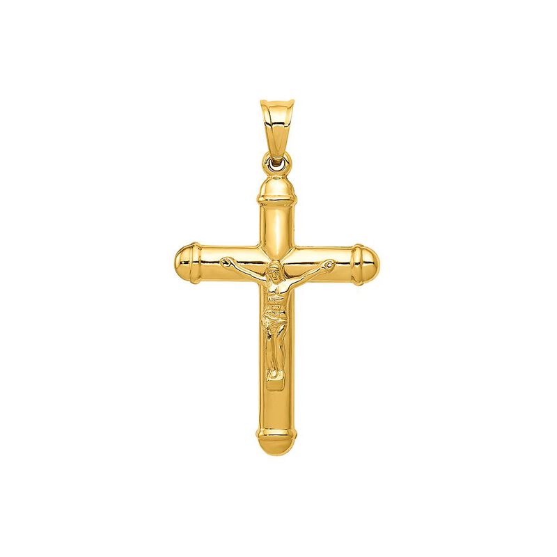Reversible Crucifix Cross Charm in 14K Yellow Gold