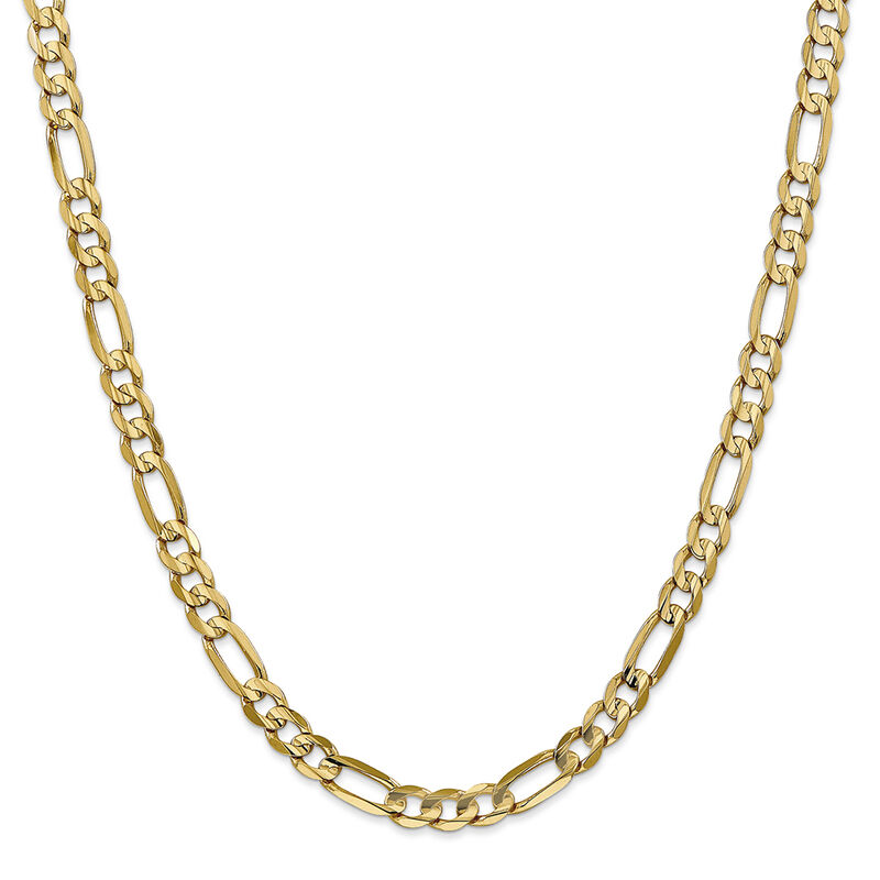 Concave Figaro Link Chain in 14K yellow Gold, 28&quot;
