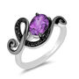 Ursula Black Diamond &amp; Amethyst Ring in Sterling Silver &#40;1/10 ct. tw.&#41;