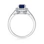 Lab Created Sapphire &amp; 1/8 ct. tw. Diamond Ring in Sterling Silver