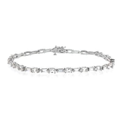 Lab-Created White Sapphire Bracelet in Sterling Silver