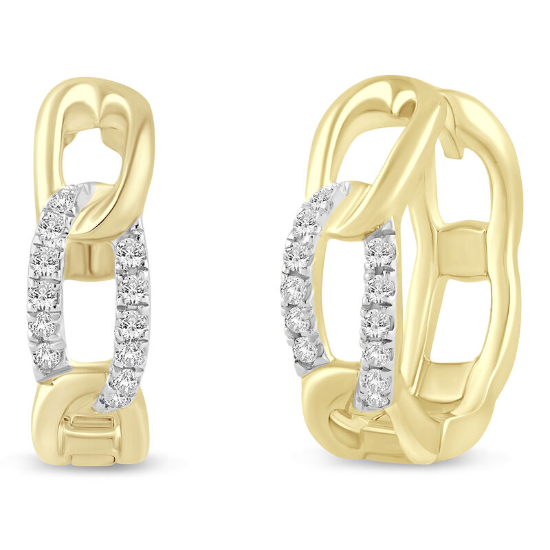 Lab Grown Diamond Hoop Earrings in 10K Yellow Gold &#40;1/10 ct. tw.&#41;