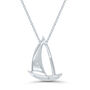 Sailboat Pendant with Diamond Accent in Sterling Silver &amp; 14K Rose Gold