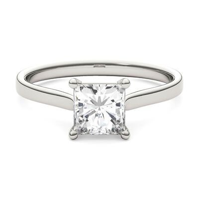 Moissanite Solitaire Ring with Princess Cut in 14K Gold (1 4/5 ct.)