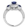 Blue Sapphire &amp; 1/2 ct. tw. Diamond Three-Stone Ring in 14K White Gold