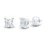 Lab Grown Diamond Stud Earrings with Princess-Cut Solitaires in 14K White Gold &#40;1 ct. tw.&#41; 