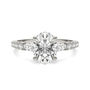 Oval-Shaped Lab Created Moissanite Engagement Ring in 14K White Gold
