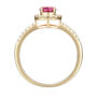 Round Ruby &amp; Diamond Halo Ring in 10K Yellow Gold &#40;1/7 ct. tw.&#41;