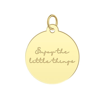 Enjoy the Little Things Round Charm in 10K Yellow Gold