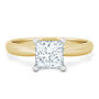 Lab Grown Princess-Cut Diamond Solitaire Ring in 14K Yellow &amp; White Gold &#40;1 ct.&#41;