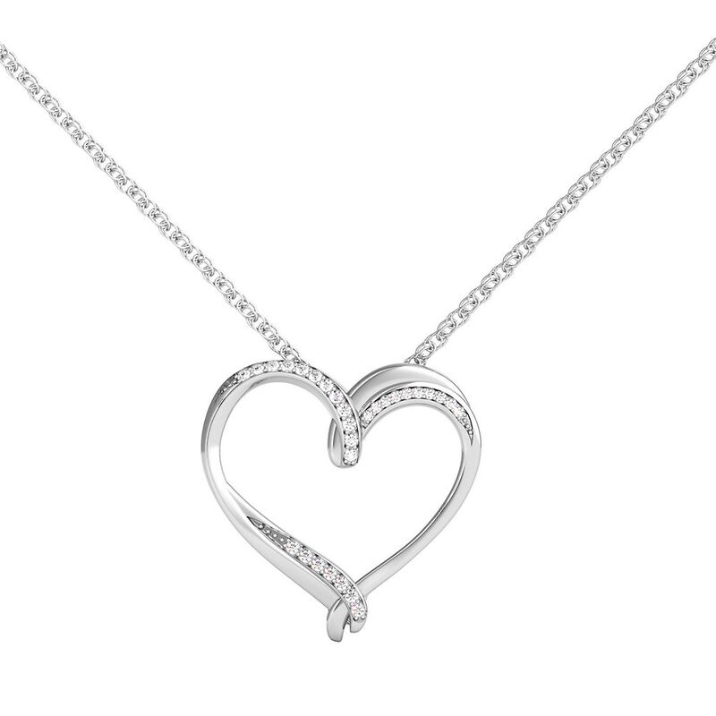 1/10 ct. tw. Diamond Heart Pendant in Sterling Silver