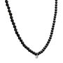 Diamond Accent Pendant in Sterling Silver and Black Spinel Bead Necklace