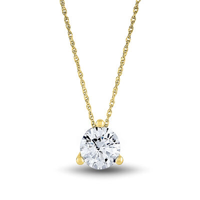 Light Heart Lab Grown Diamond Solitaire Pendant in 14K Yellow Gold (1 ct.)