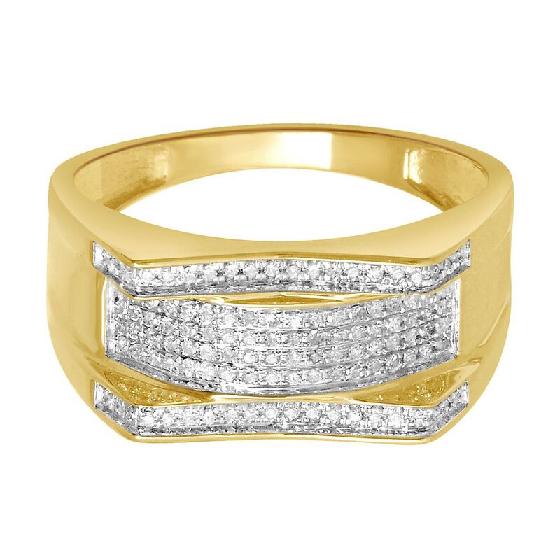 Men&#39;s 1/5 ct. tw. Diamond Ring in 10K Yellow Gold, 10.8MM