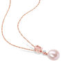 Pink Pearl Pendant with Morganite and Diamond Accent in 10K Rose Gold