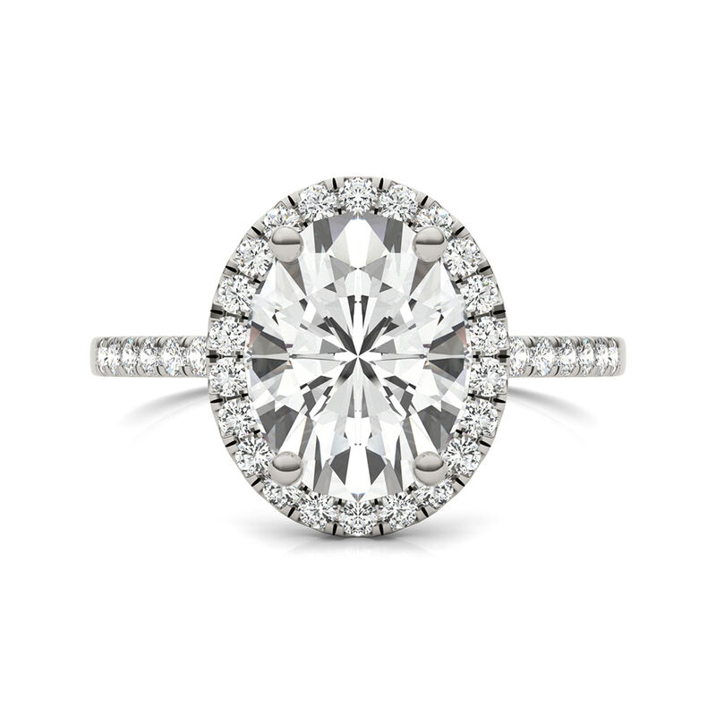 Moissanite Oval Halo Ring in 14K White Gold &#40;3 1/3 ct. tw.&#41;