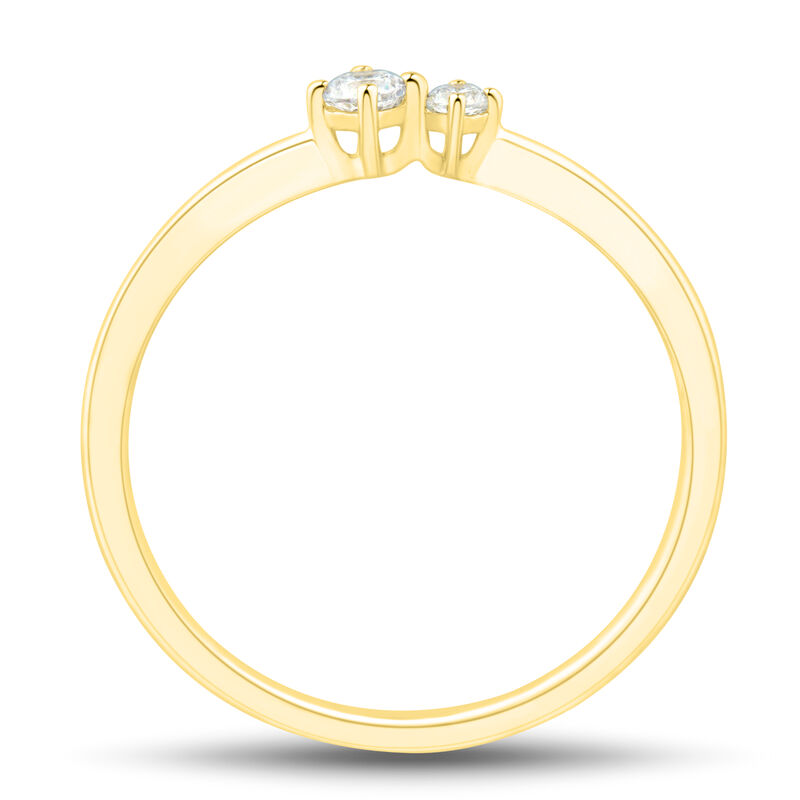 Lab Grown Diamond Round Two-Stone Ring in 10K Yellow Gold &#40;1/10 ct. tw,&#41;