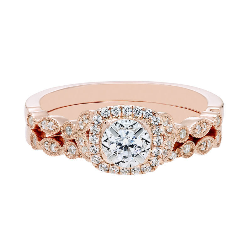 3/8 ct. tw. Diamond Engagement Ring Set in 10K Rose Gold