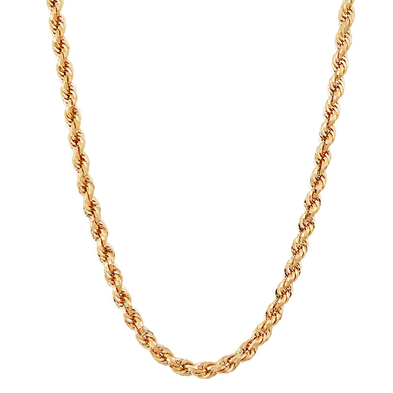 Diamond-cut Rope Chain in 10K Yellow Gold, 5.25MM, 24&quot;