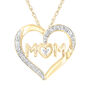 Diamond Mom Heart Pendant in 10K Yellow Gold
