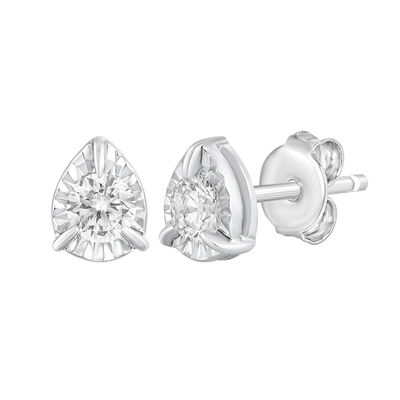 Diamond Pear-Shaped Stud Earrings in 10K White Gold (1/4 ct. tw.)